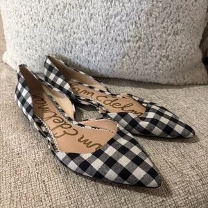 Sam Edelman Gingham Flats in Black and White perfect for fall